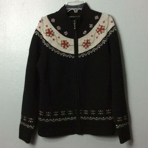 Woolrich Black and Cream Women's Cardigan